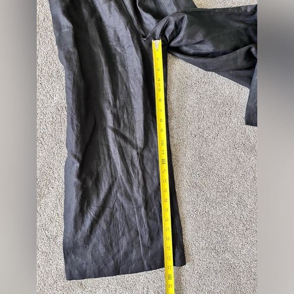 Reformation Birch Jumpsuit Black 100% linen belted wide leg size 8 petite - Picture 14 of 16